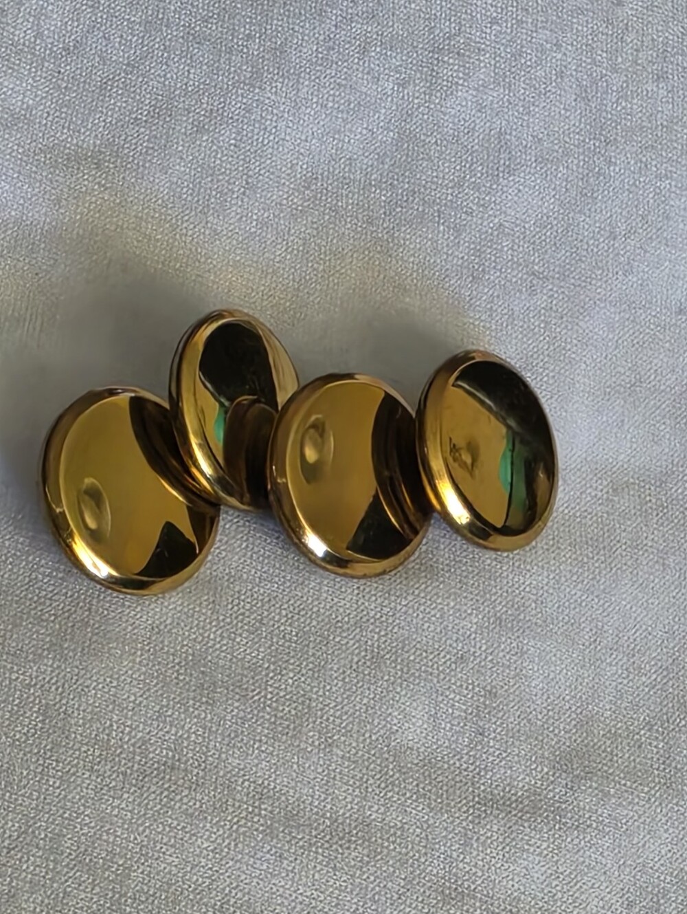 4 Vintage metal gold tone buttons